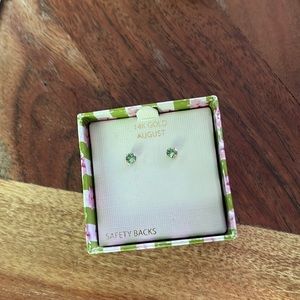 14k gold- august birthstone earrings 0.15g